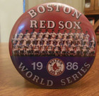Boston Red Sox 1986  Team World Series pinback button; round; 3 1/4" wide — photo 1