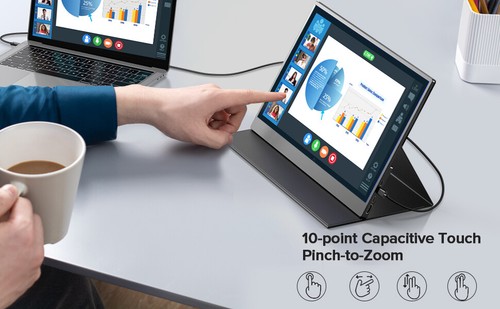 UPERFECT Tragbarer Monitor mit Akku 15,6 Zoll Touchscreen 1080P FHD Bildschirm - Bild 9 von 12