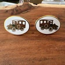 Vintage Cufflinks Jewelry Gold Tone Antique Car Model T
