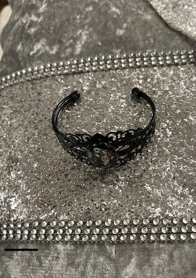 Handmade Nightmare Before Christmas Bracelet GIFT Gothic Bangle UNIQUE JEWELLERY - Image 2 of 4
