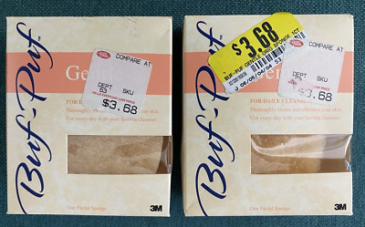 Lot of 2 New VINTAGE 1996 BUF-PUF Gentle Deep Cleansing Facial Sponges #915-06