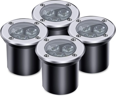 ALEDECO 4 Pack 3w 12v Low Voltage In-ground Lights LED Landscape Light