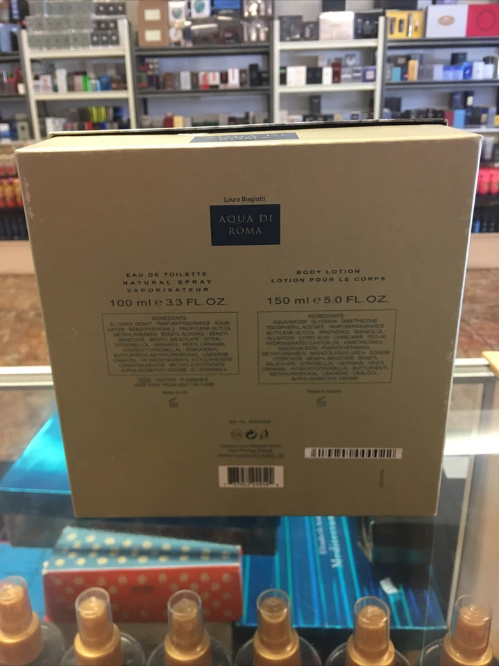 Laura Biagiotti Aqua di Roma 3,3 oz Eau De Toilette spray para MULHERES (novo na caixa) conjunto de presente - Imagem 3 de 3