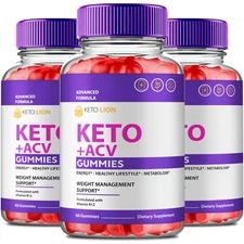 (3 Pack) Keto Lion Keto + ACV Gummies, KetoLion Advanced Weight Loss Gummy