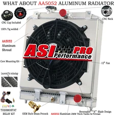 2 Rows Radiator+Shroud Fan fit1992-2000 HONDA CIVIC DEL SOL EK/ INTEGRA DB DC