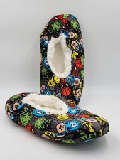 Marvel Avengers Allover Print Sherpa Cozy Slippers Size S/M 9" long