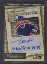 2024 LEAF JARI KURRI 1/1 AUTOGRAPH SUPERSCRIBE (Signature w/Note) 4 HAT TRICKS