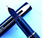 Marbleized Waterman Laureat Fine Gold Plt Nib Fountain Pen GF Trim France — photo 8