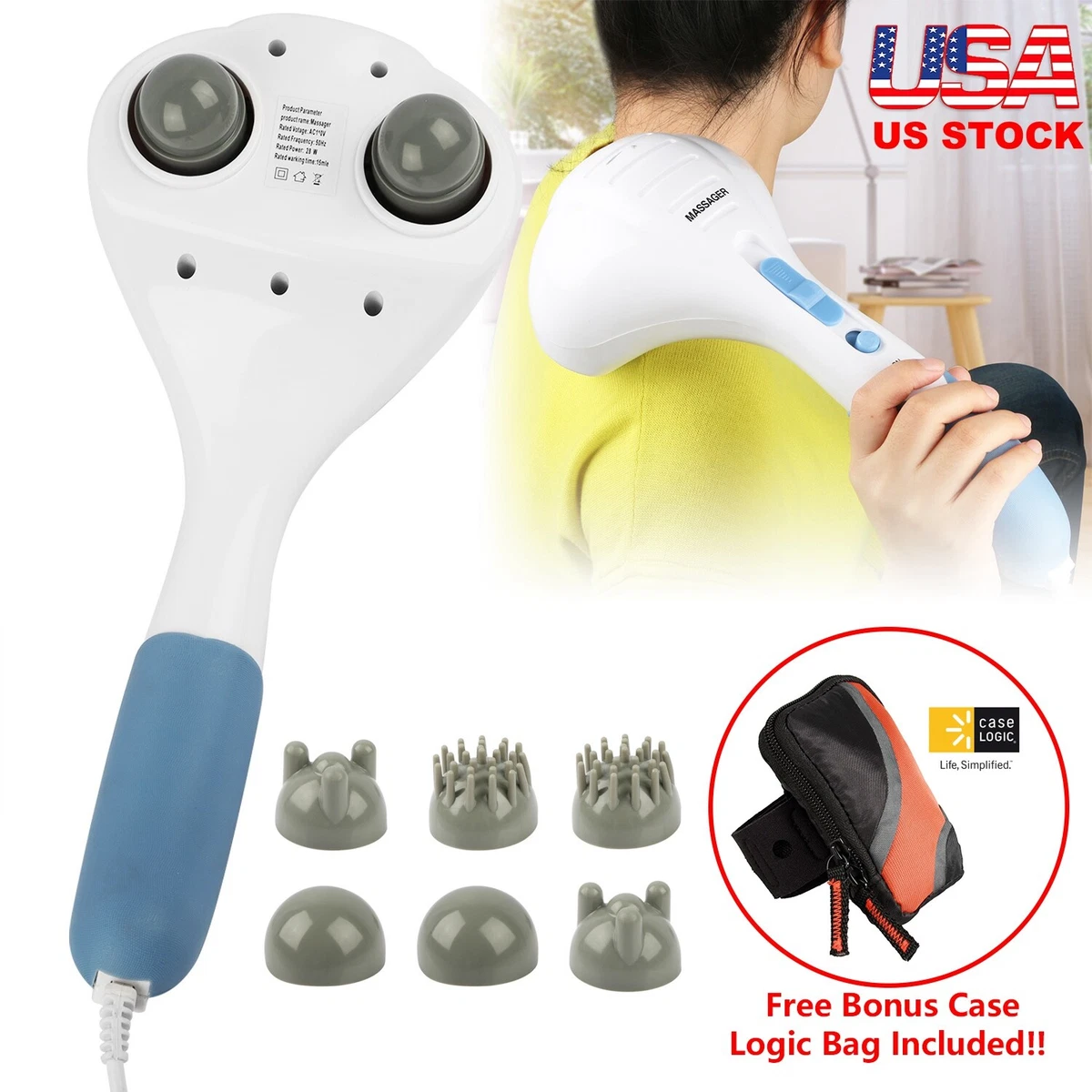 Xiaofeng214 Electric Handled Wave Vibrating Massager USB Battery Full Body  Head Neck Massage Ultra-C…See more Xiaofeng214 Electric Handled Wave