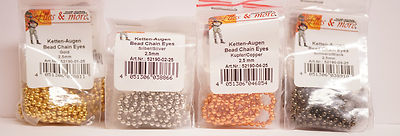 Kettenaugen Bead Chain Eyes 4 Faben Ø 2,5 mm ca. 50 cm 30% BILLIGER!!