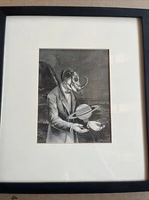 Interesting Framed Original Surrealist  Collage In The Style Of Max Ernst