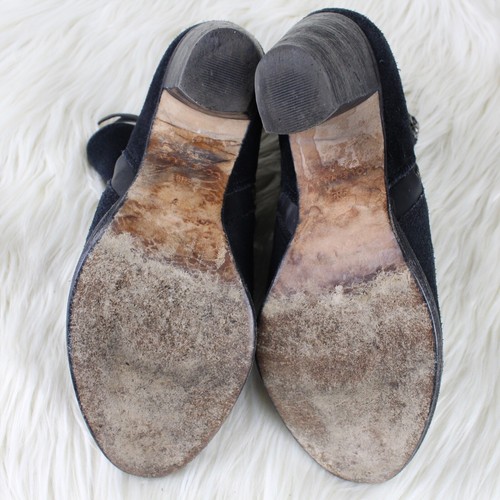 Cole Haan Womens Hayes Ankle Booties Block Heel Black Suede Double Zip Size 5.5 - Picture 8 of 8