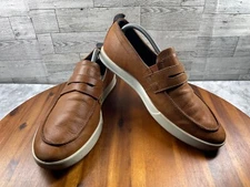 Ecco Penny Loafers Men 10.5M Lite Shoes Brown Leather Comfort Slip On Moc Casual