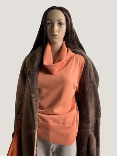 Jean Guise Women’s Genuine Shearling Fur Coat Warm Color Light Brown size 8-10 - Picture 8 of 16
