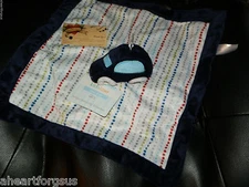 KIDSLINE SECURITY BLANKET Road Map Car POLKA DOTS Navy Boy Blankey Plush Soft 