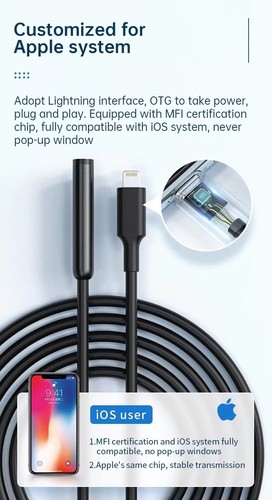 Caméra d'inspection endoscope 1080P endoscope serpent 1,5M pour IOS iPhone / Android - Photo 10/11