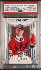 2021-22 Black Diamond Signed Cole Caufield Exquisite Draft Day /399 PSA 10 Auto