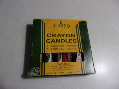 6 Jumbo Emergency Crayon Candles Vintage Unused