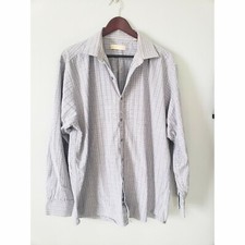 Michael Michael Kors purple and gray plaid long sleeve button down dress shirt