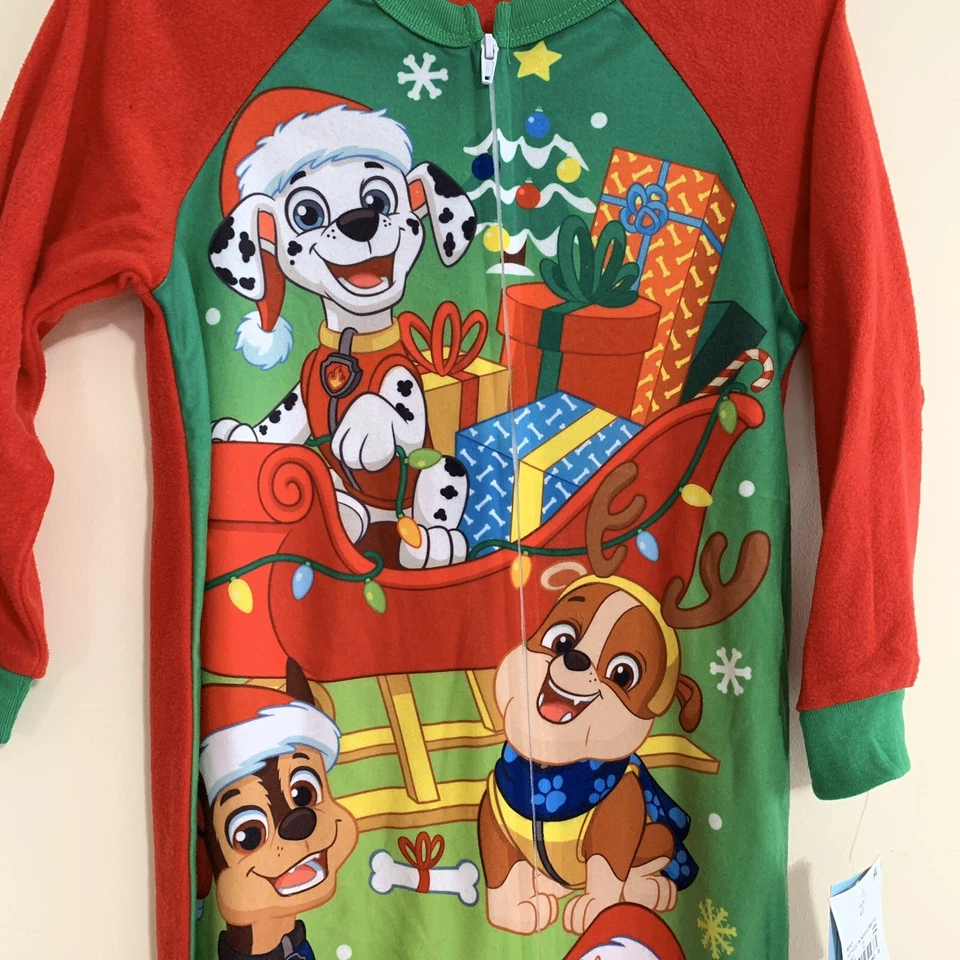 Paw Patrol Niño Pequeño Vacaciones Navidad Pijama con Pies Manta Dormir Talla 12 Meses Foto 2 de 4