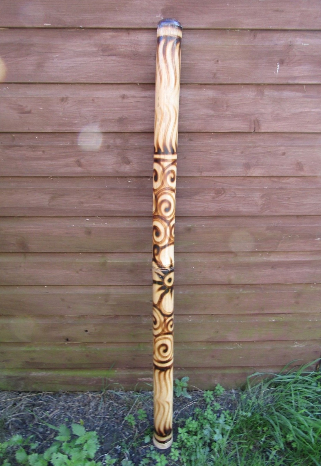 Fair Trade Hand Carved Made Bamboo Burnt Aboriginal Style Woodwind Didgeridoo eBay