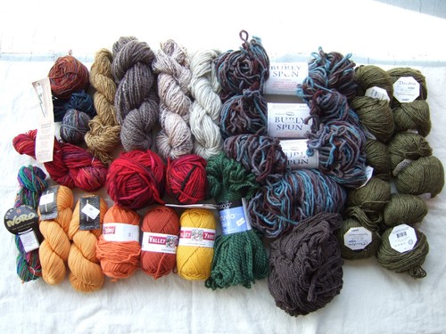 7LBS DESTASH: Lg lot of super bulky and bulky wool yarn: NORO, Burly Spun, etc!