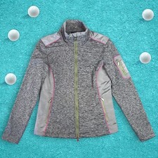 Daily Sports Golf Women Jacket Gray Long Sleeve Mock Neck Zip w/ Pockets - S