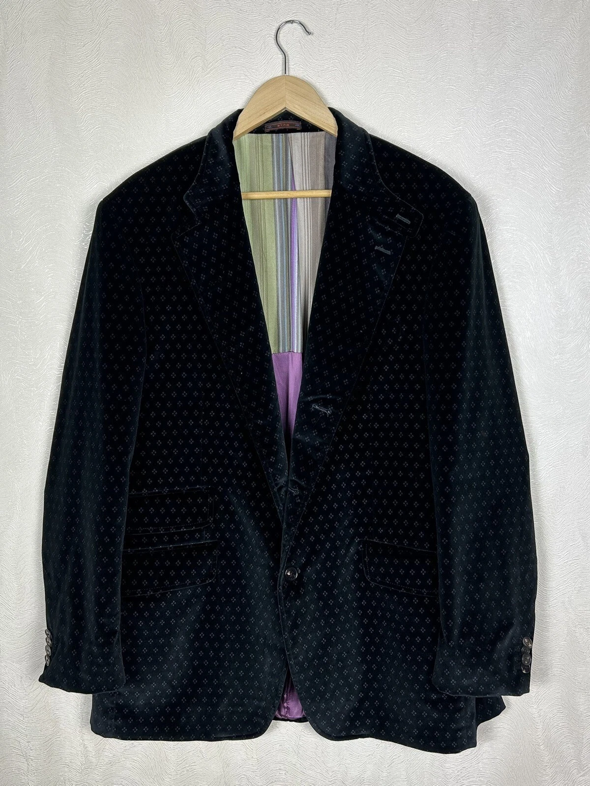 ETRO Briseide Velour Abstract Pattern Velvet Blazer Size 50 / UK40 P2P 21'6"