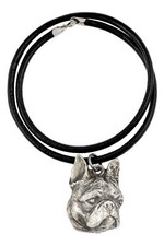 Boston Terrier, American Gentleman - Necklace with dog, silver-plated pendant fo