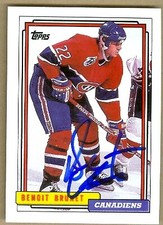 Benoit Brunet autographed Hockey Card (Montreal Canadiens) 1992 Topps #137