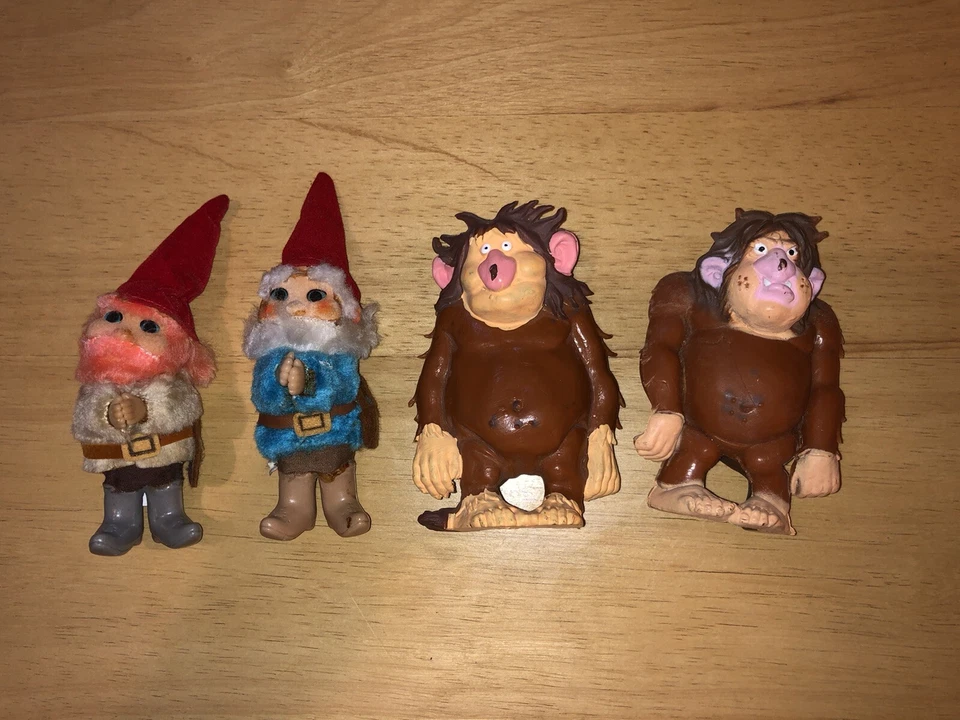 David The Gnom 2 Clip On plus 2 Troll Figure Lot Set Vintage 1988 80’s tv rare - Image 2 of 4
