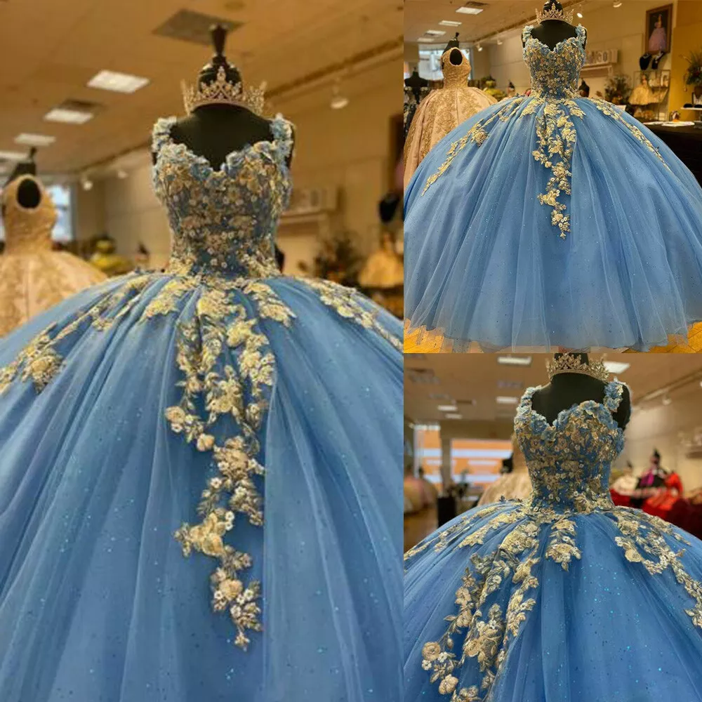 Royal Blue Gold vestidos de 15 años Puffy Quinceanera Dress Sweet 16 Dress  Off-the-Shoulder Quinceanera Ball Gowns · bettybridal · Online Store  Powered by Storenvy