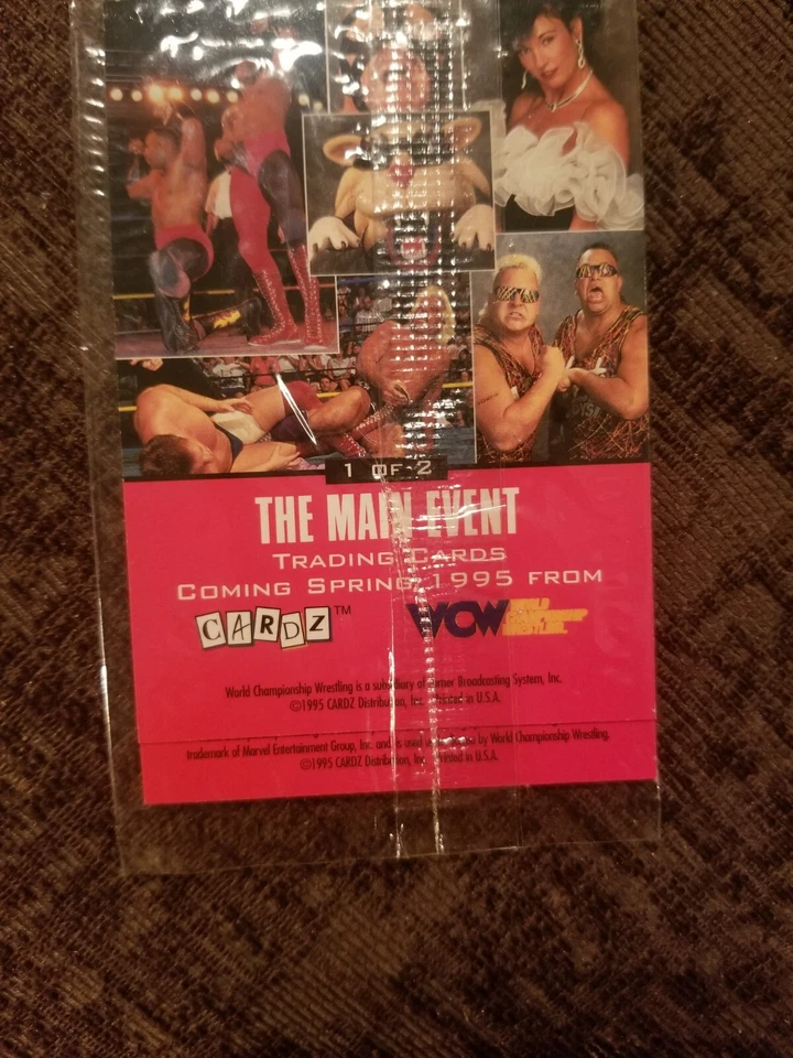 1995 CARDZ WCW Main Event Promos Hulk Hogan Ric Flair #2 Unopened pack  - Image 2 of 2
