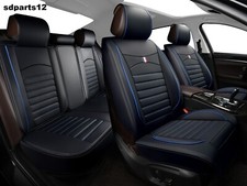 Audi Mercedes Coprisedili Nero Filo Blu Similpelle Set Completo Imbottito