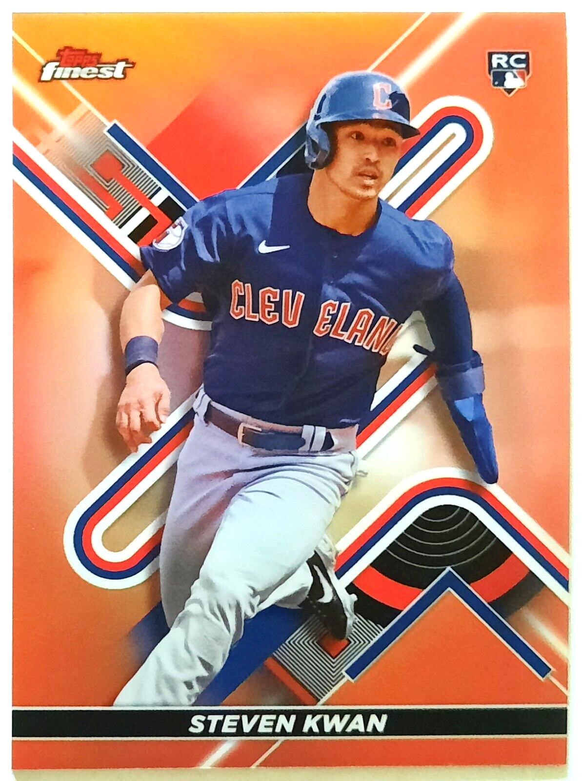 Steven Kwan 2022 Topps Finest RC #30 Rose Gold Refractor SP# 44/75 - Guardians