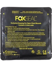 FOXSEAL Occlusive Dressing For Open Chest Wounds Medical First Aid ems 2 pack