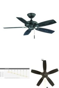 Details About Hampton Bay 42 Inch Indoor Outdoor Ceiling Fan Large Room Patio Deck Quiet Black