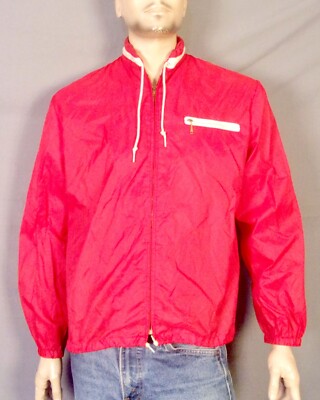 vintage RARE 50s 60s BSA Boy Scouts Red Nylon Windbreaker Jacket
