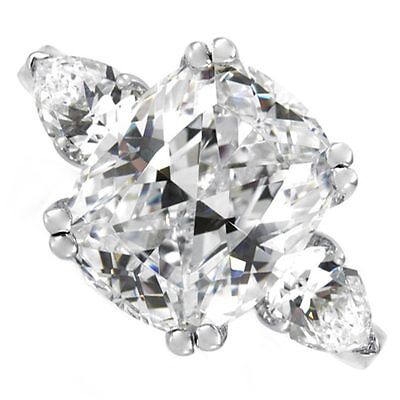 2.50ct Certified Cushion Cut Diamond Three Stone Engagement Ring | eBay