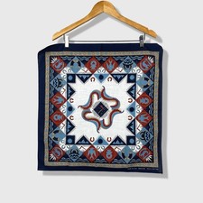 Vintage Bandana Scarf Unisex 21x21 Blue Southwestern Western Southwestern Boho