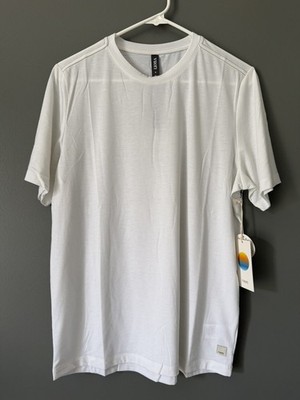 NWT Vuori Current Tech Tee Shirt Men M White Performance Short Sleeve V195