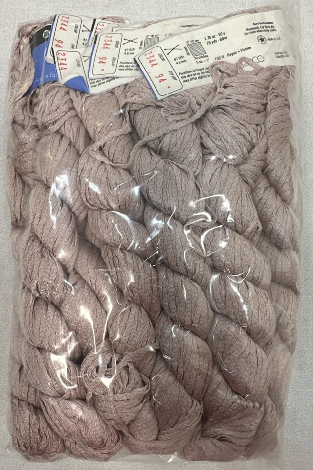 NEW Berroco Glace Ribbon Yarn 10 Skeins Color 2344 Pink Dye Lot 94 50 Grams - Image 2 of 4