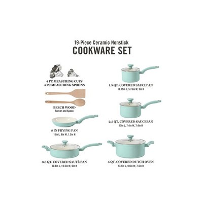 Martha Stewart 19-Pc. Non-Stick Cookware Set - MARTHA BLUE ONE