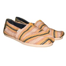 TOMS 60 Cloudbound Alpargata Loafer Flat Mango Striped Global Woven Size 7