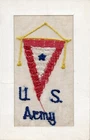 RARE DESIGN: UNITED STATES ARMY: WW1 EMBROIDERED MILITARY SILK POSTCARD
