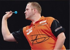 Dirk van Duijvenbode PDC darts hand signed 13x18 cm photo