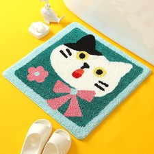 Molesun Cute Cat Bath Rug, Bathroom Mat Non-Slip Soft Shower Rug Funny Plush Mic