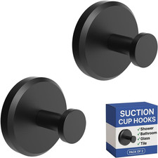 HOME so Suction Cup Hooks for Shower, Bathroom, Kitchen, Glass Door, Mirror,