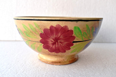 Petrus Regout Maastricht Holland Hand Painted Floral Pottery Bowl 6'' Vintage''R20