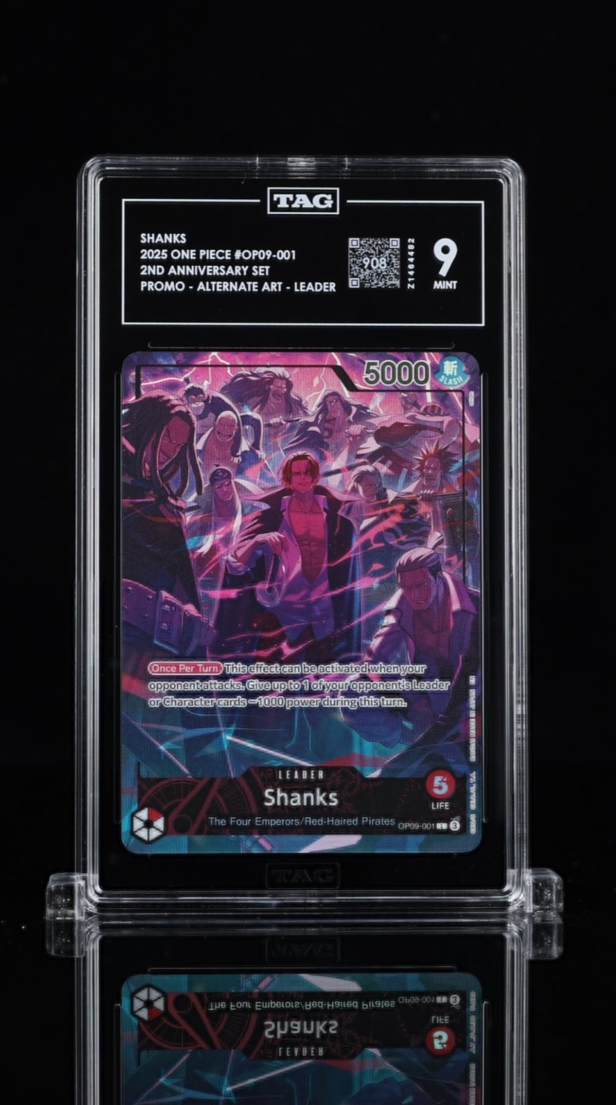 SHANKS 2025 ONE PIECE #OP09-001 2ND ANNIVERSARY SET PROMO-ALTERNATE ART-LEADER